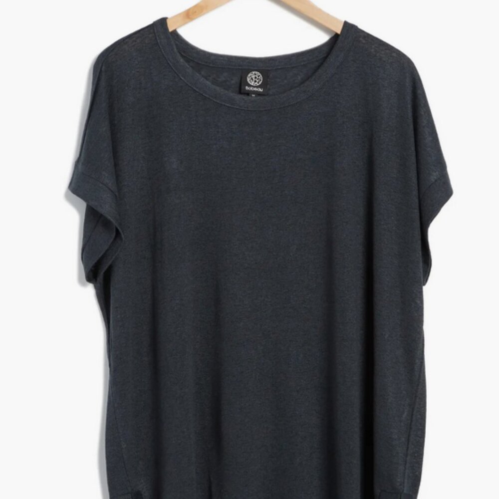 NWT Bobeau Stripe Side Slip Tunic/Shirt in 3X, Pirate Black